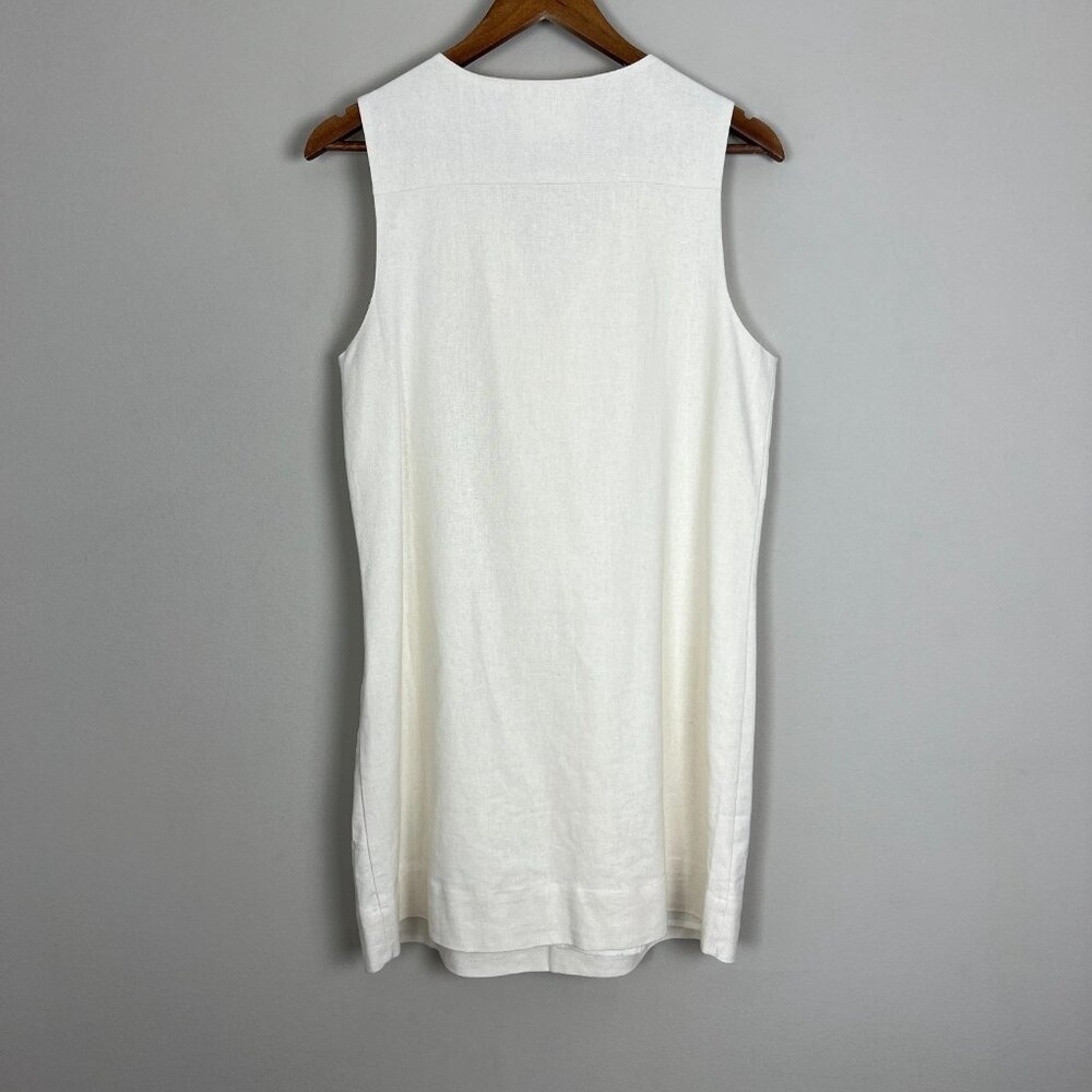 Hyacinth House Tuckernuck Mini Dress Womens Medium‎ Ivory Linen Cotton Lace Up M - Picture 15 of 16